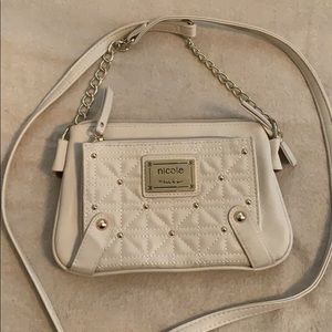 nicole by Nicole Miller off white cross body purse